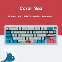 Coral Sea 104+22 PBT Dye-subbed Keycaps Set XDA Profile for MX Switches Mechanical Gaming Keyboard